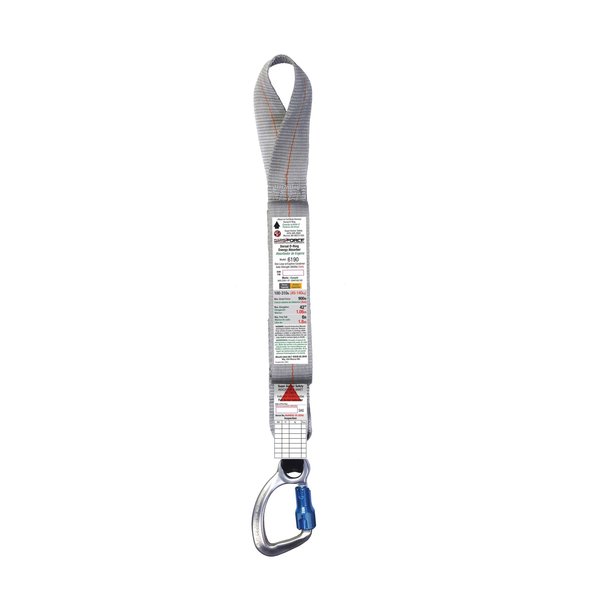 Super Anchor Safety ANSI Z359.13 Ultra-Lite Energy Absorber A-End Dee-Loop B-End Captive Carabiner 5000-ZY. 6190